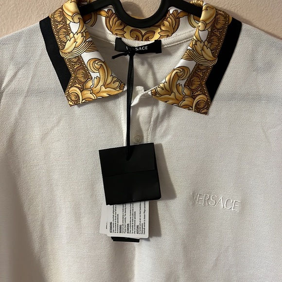 Versace Barocco Baroque Logo monogram polo tee shirt NEW - Picture 5 of 7